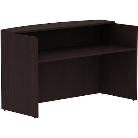 Lorell Reception Desk, 72inx36inx42-1/2in, Espresso LLR18264